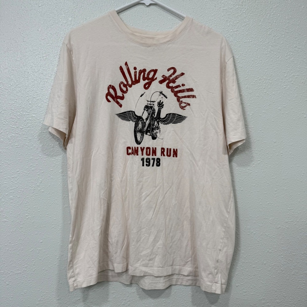 Banana Republic‎ Rolling Hills Canyon Run 1978 Motorcycle Graphic Tee Cream L